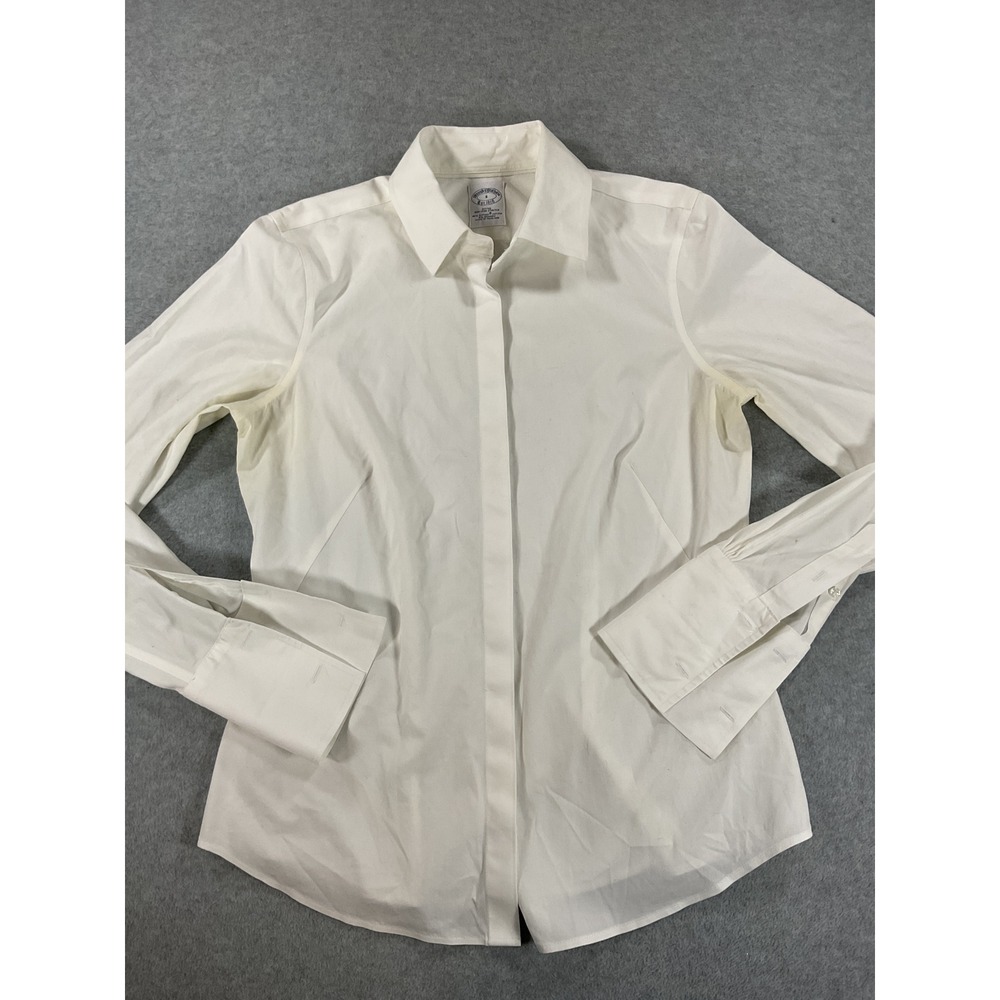 Brooks Brothers Womens 6 White Non-Iron Supima Cotton Fitted French Cuff 2574